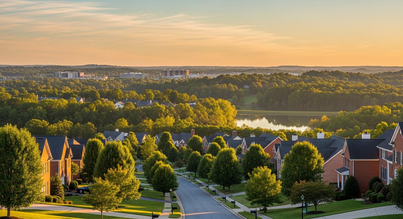 Skyline and landmark view of Burke, Virginia