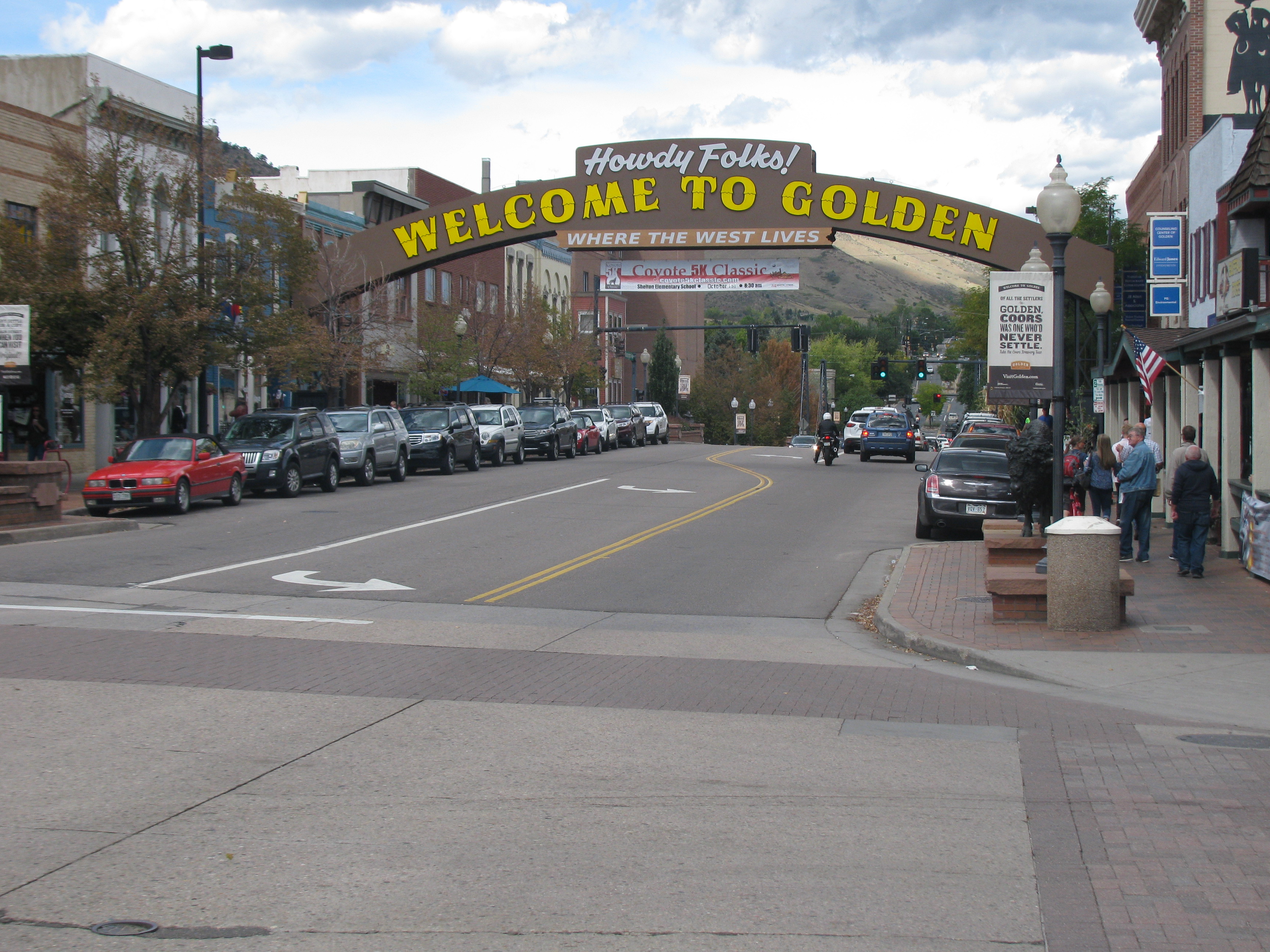 Skyline and landmark view of Golden, Colorado