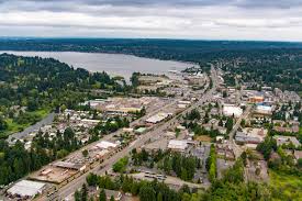 Skyline and landmark view of Kenmore, Washington