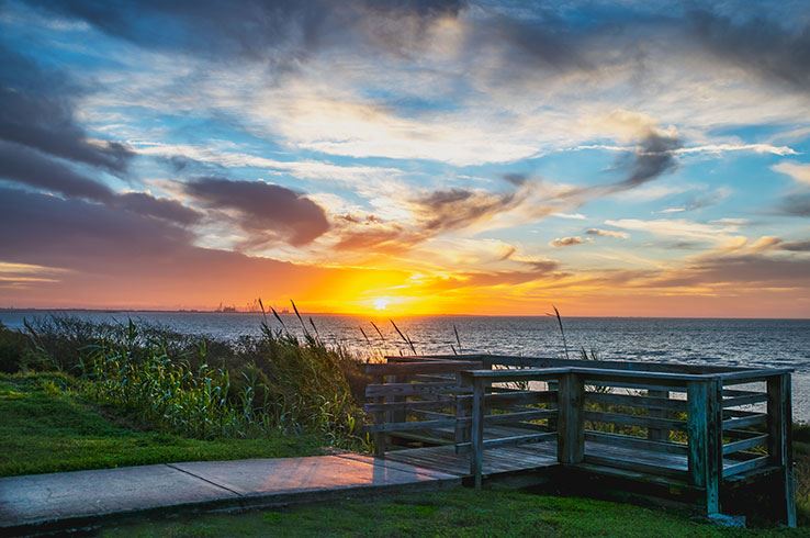 Skyline and landmark view of Portland, Texas