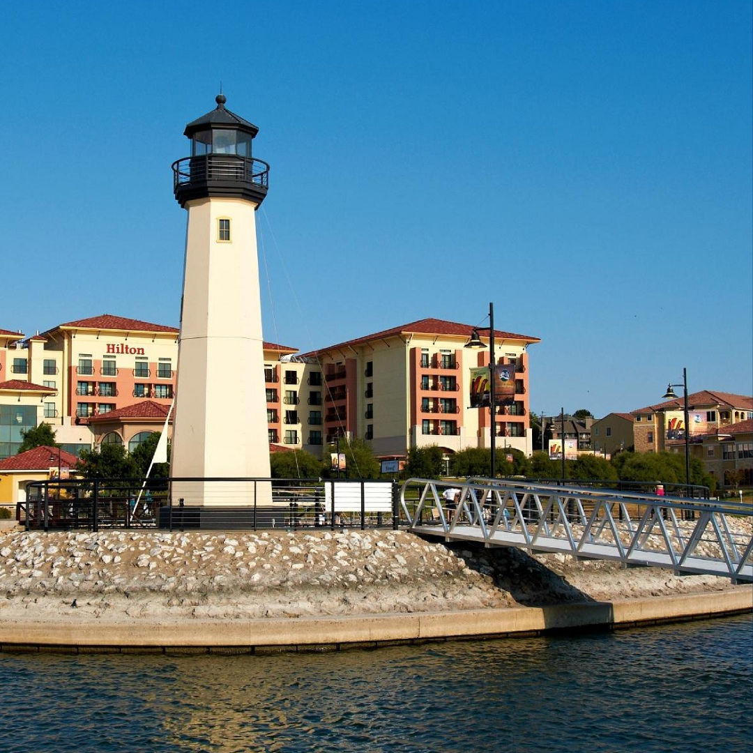 Skyline and landmark view of Rockwall, Texas