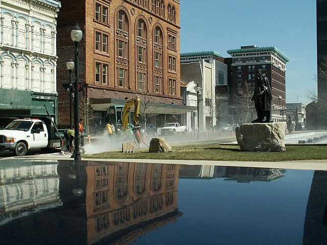 Skyline and landmark view of Springfield, Ohio