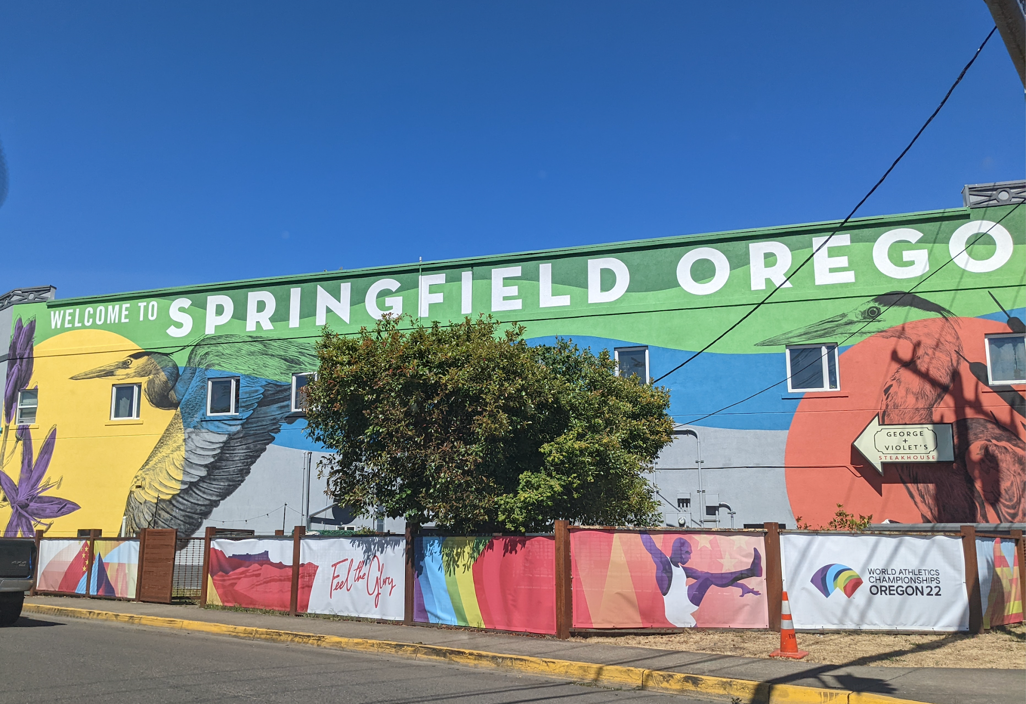 Skyline and landmark view of Springfield, Oregon